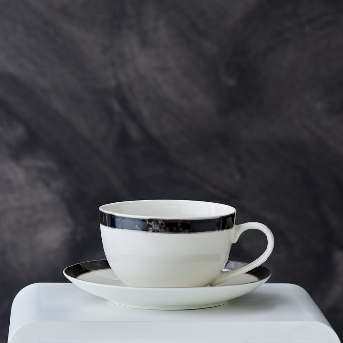 Karaca Damalı Tek Kişilik Porselen Kahve Fincan Takımı 220 ml