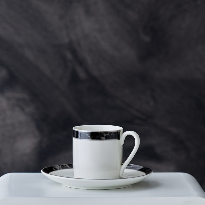 Karaca Damalı Tek Kişilik Porselen Kahve Fincan Takımı 90 ml