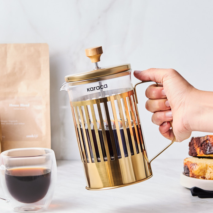 Karaca Stripe Borosilikat Cam French Press 800 ml