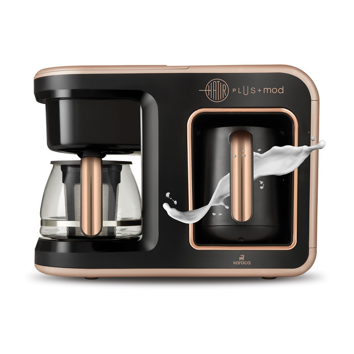 Karaca Hatır Plus 5 ın 1 Essential Közde Türk Kahvesi, Sütlü Türk Kahvesi, Sütlü İçecek Hazırlama, Filtre Kahve ve Çay Demleme Makinesi Rosie Brown 10 Fincan İçecek Hazırlama Kapasiteli Bol Köpüklü