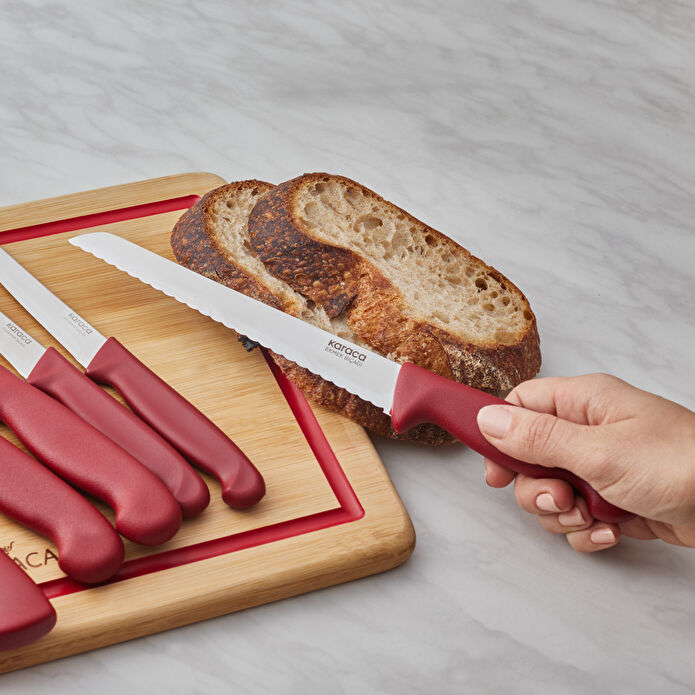 Karaca Splend Bordo 7 Parça Bıçak Seti