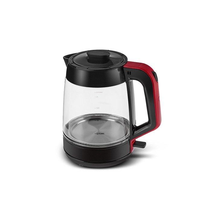 Karaca Glass Tea XL 2in1 Cam Çay Makinesi ve Kettle Kırmızı