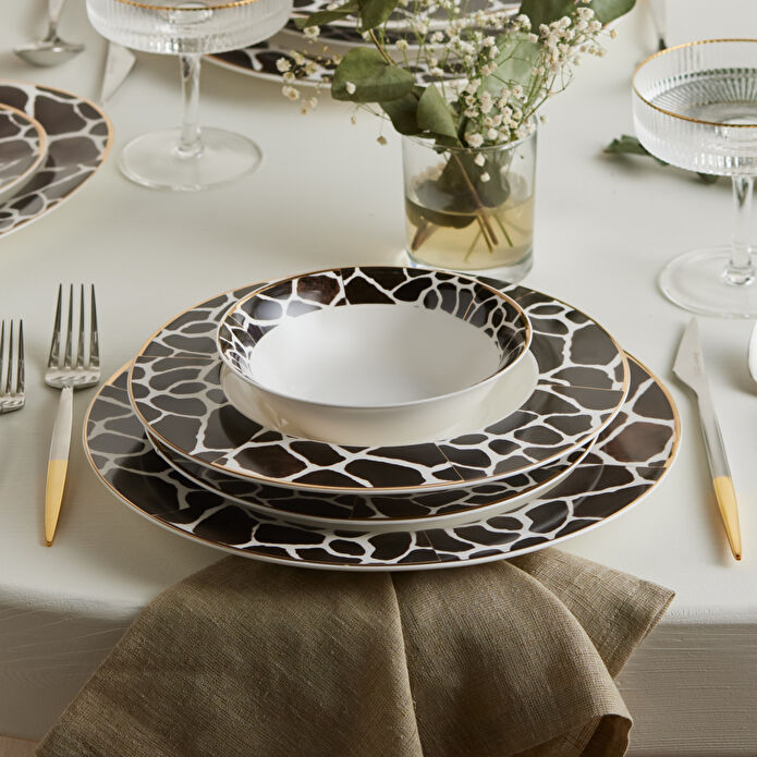 Karaca Kanela New Bone 56 Parça 12 Kişilik Yemek Takımı