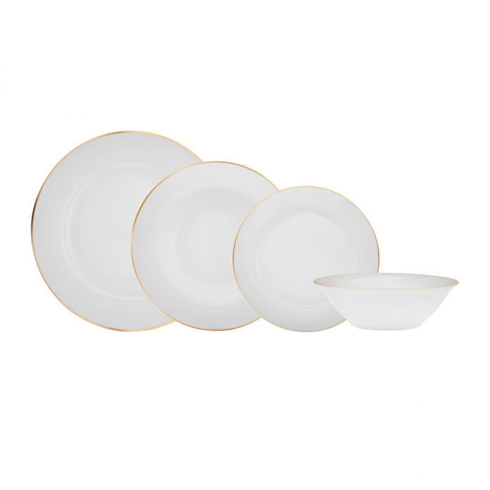 Karaca Finley New Bone 24 Parça 6 Kişilik Yuvarlak Yemek Takımı Gold
