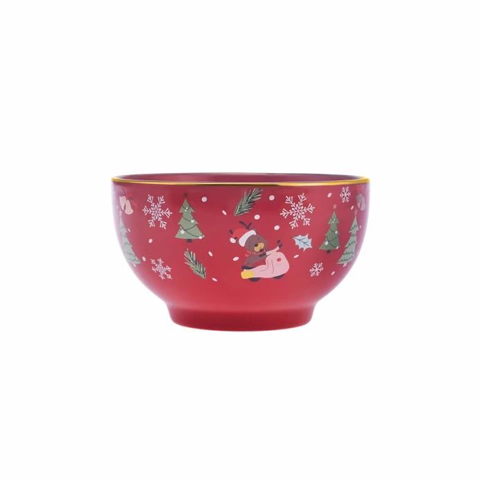 Karaca New Year Yılbaşı 24 Golden Line Noodle Kasesi 14 Cm 640 ml