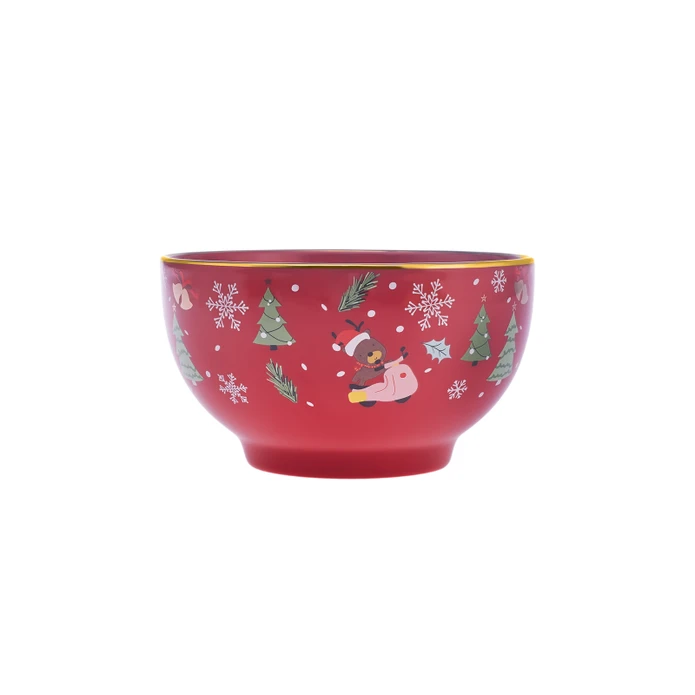 Karaca New Year Yılbaşı 24 Golden Line Noodle Kasesi 14 Cm 640 ml