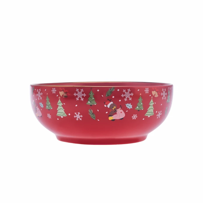 Karaca New Year Yılbaşı 24 Golden Line Salata Kasesi 20 Cm 1410 ml