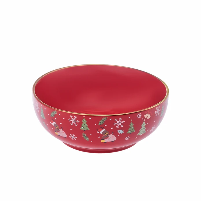 Karaca New Year Yılbaşı 24 Golden Line Salata Kasesi 20 Cm 1410 ml