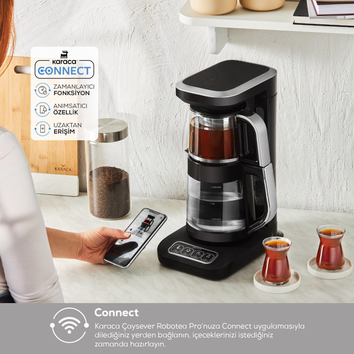 Karaca Robotea Pro Connect 4 in 1 Konuşan Cam Çay Makinesi Silver