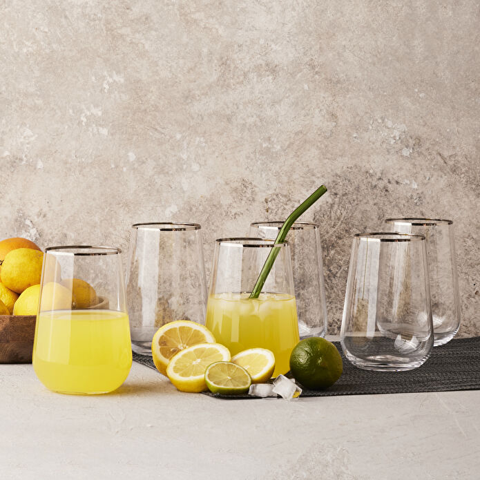 Karaca Merops 6'lı Meşrubat Bardağı Platin 470 ml