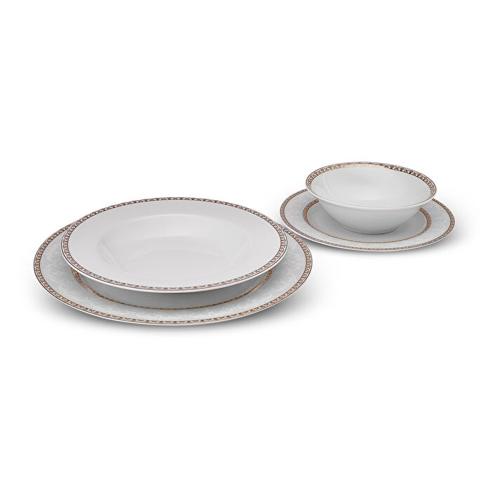 Karaca Cumhuriyet Yüzyılı Devin Porselen 24 Parça 6 Kişilik Yemek Takımı