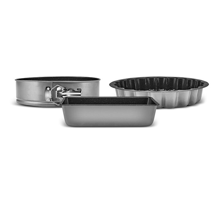 Karaca Teemo New 3 Parça Kek Kalıbı Seti Antrasit