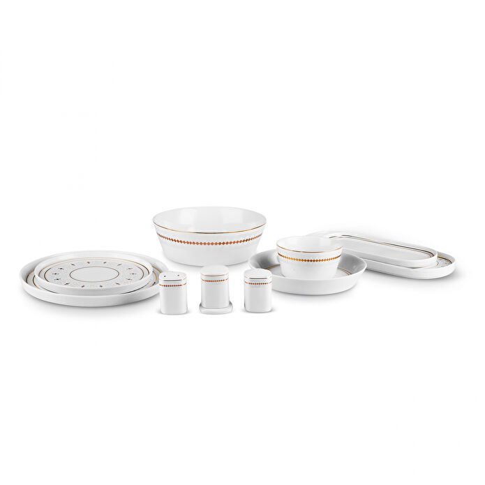 Karaca Streamline Alita New Bone 59 Parça 12 Kişilik Yemek Takımı