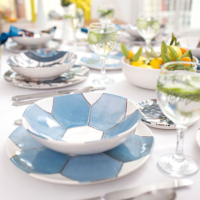 KARACA REFİKA'DAN SADE ÇİNİ 4'LÜ ÇUKUR TABAK SETİ 20 CM