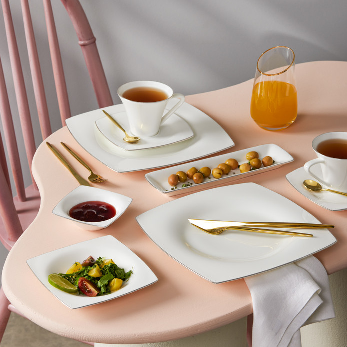 Karaca Fine Pearl Ragusa 26 Parça 6 Kişilik İnci Kahvaltı/Servis Takımı Platin