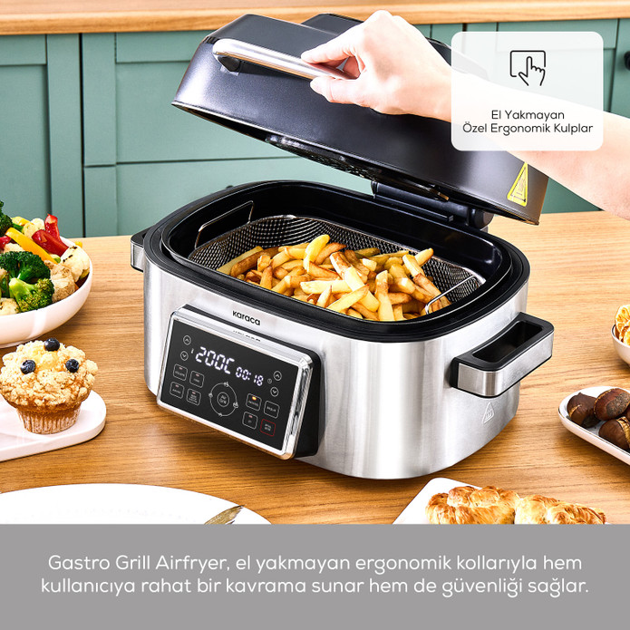 Karaca Gastro Grill 6 Kişilik Geniş Hacim Airfryer ve Izgara Makinesi