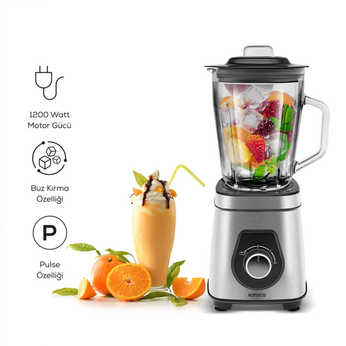 Karaca Inox Quick Mix 1200W Smoothie Blender - 9855