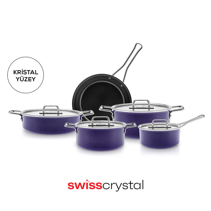 Karaca Swiss Crystal Mastermaid 9 Parça Tencere Seti Crape Purple