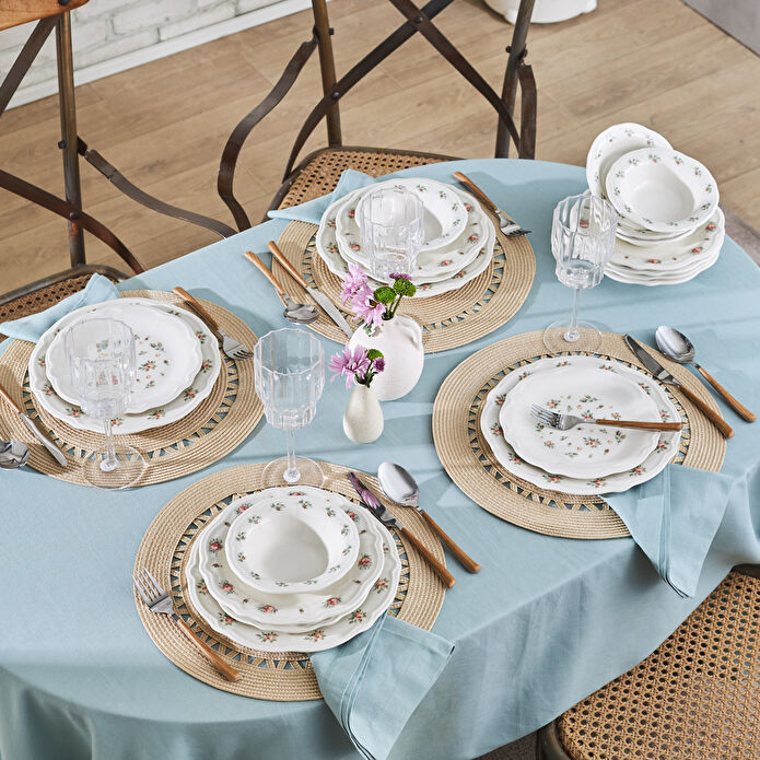 KARACA ROSEY 24 PARÇA 6 KİŞİLİK YEMEK TAKIMI