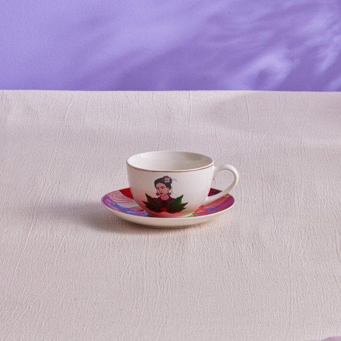 Karaca Frida Çay Fincanı Ve Tabağı Kırmızı 220 Ml