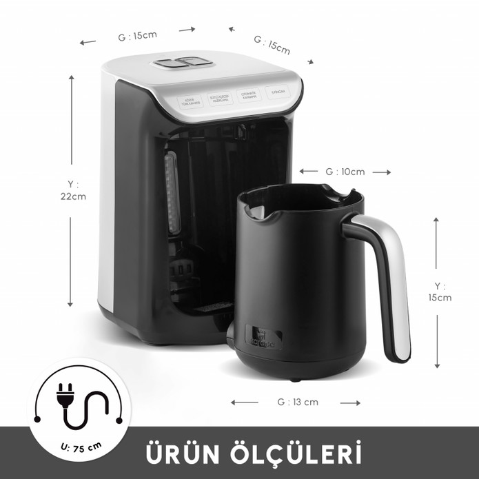 Karaca Hatır Köz Sütlü Türk Kahve Makinesi White