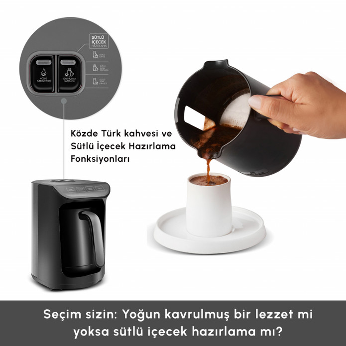 Karaca Hatır Köz Sütlü Türk Kahve Makinesi Antrasit