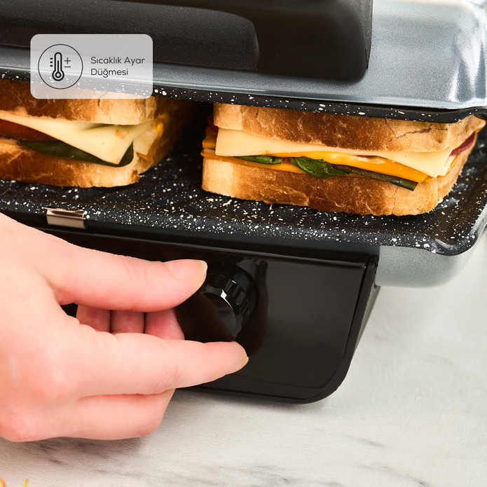 Karaca Crust Grill Toast Izgara ve Tost Makinesi 6 Dilim Kırmızı