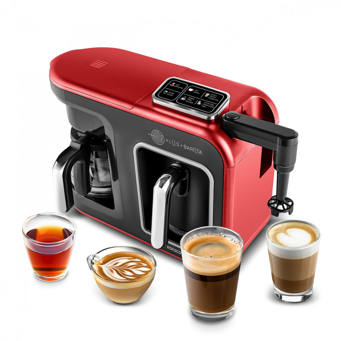 Karaca Hatır Plus Barista 6 In 1 Latte Cappuccino ve Közde Türk Kahvesi Makinesi Kırmızı