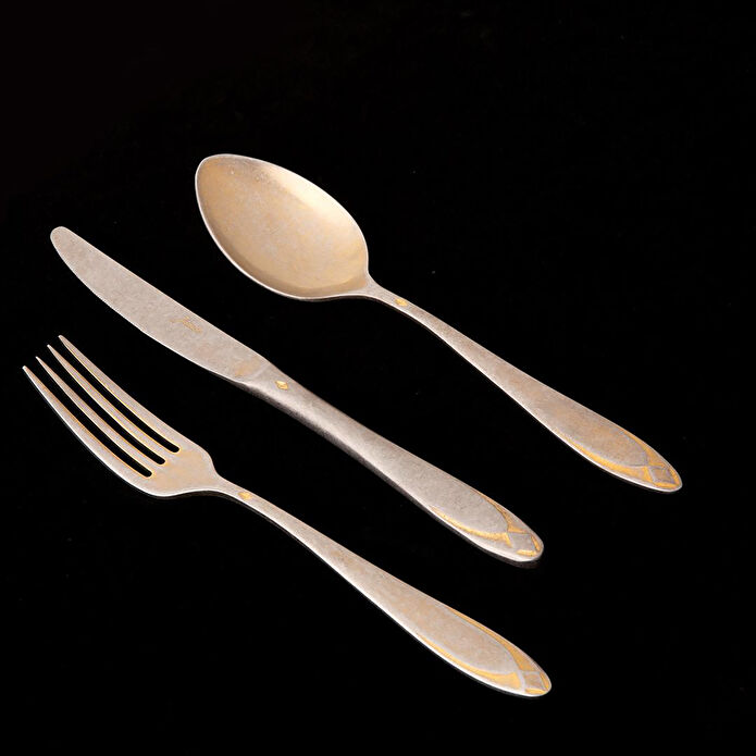 Jumbo Morfeu Antika Gold 12 Kişilik 84 Parça Çatal Kaşık Bıçak Takımı