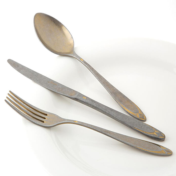 Jumbo Morfeu Antika Gold 12 Kişilik 84 Parça Çatal Kaşık Bıçak Takımı