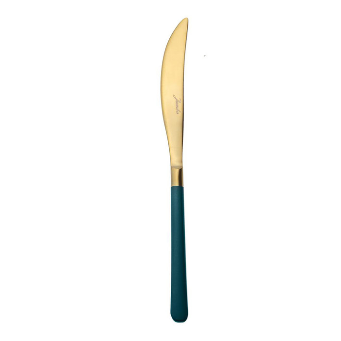 Jumbo Paint Mat Green Gold 24 Parça 6 Kişilik Tatlı Çatal Kaşık Bıçak Takımı