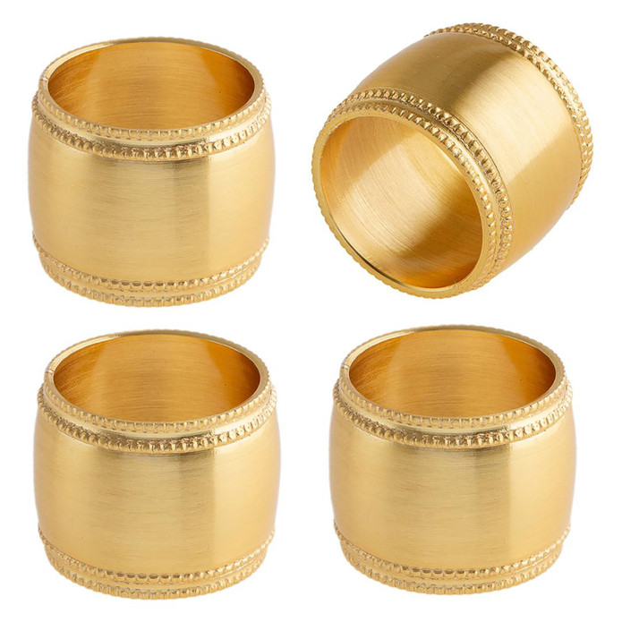 Jumbo Qarina 349 Gold Peçete Yüzüğü 4 Lü Set