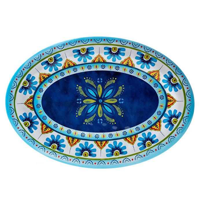 Jumbo Alesta Desenli Melamin Oval Tabak