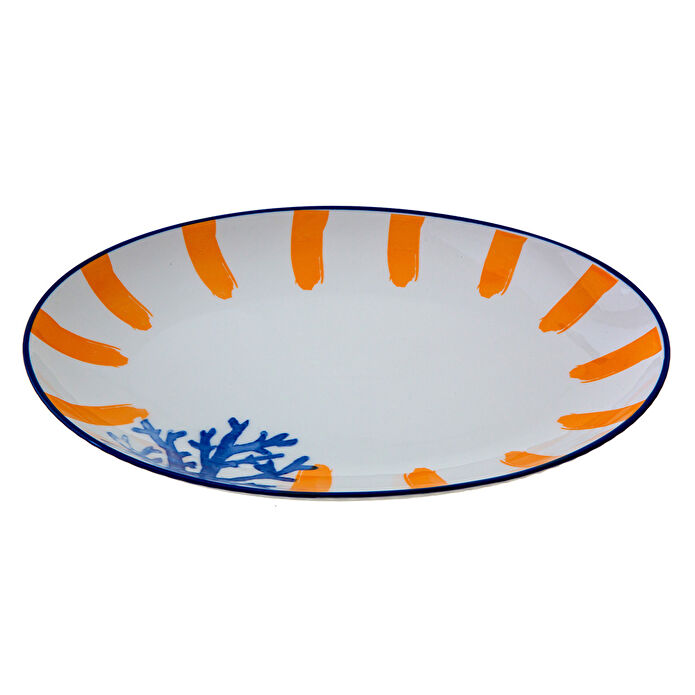 Jumbo Coral Reef Kayık Tabak 30 Cm