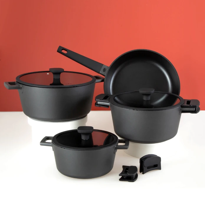 Jumbo Black Cook 7 Parça Döküm Tencere Seti