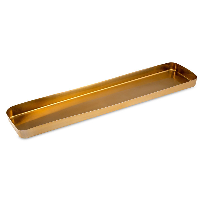 Jumbo Capella Mat Gold Dikdörtgen Servis Tepsisi 40x13 cm
