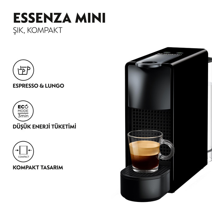 Nespresso Essenza Mini C 35 Black Bundle Kahve Makinesi