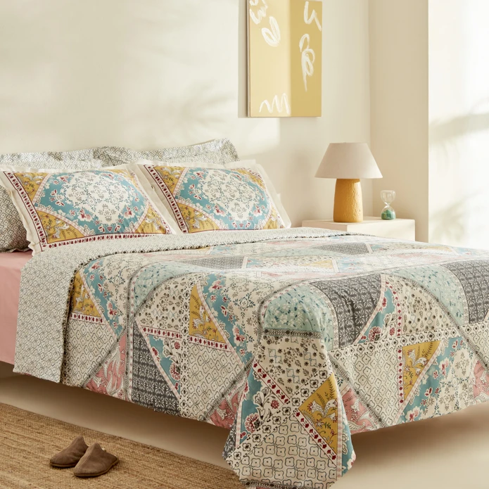 Karaca Home Edella %100 Pamuk Çift Kişilik Nevresim Takımı Multicolor 