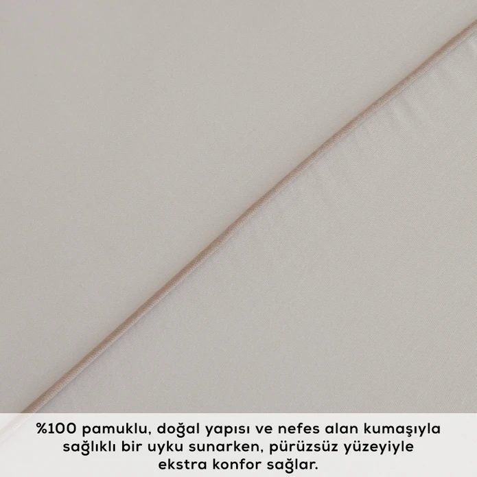 Karaca Home White Collection Vinas 80 Tel %100 Pamuk Çift Kişilik Saten Biyeli Nevresim Takımı Beyaz