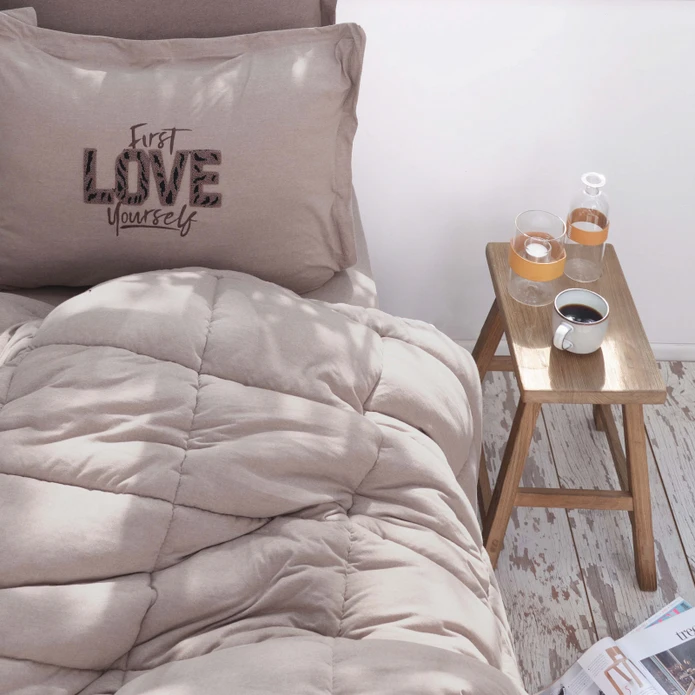 Karaca Home Motto Tek Kişilik Cotton Comfort Set Bej