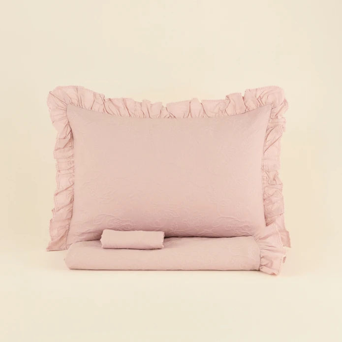 Karaca Home White Collection Tyra %100 Pamuk Çift Kişilik Yatak Örtüsü Pudra