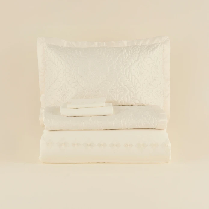 Karaca Home Glory Çift Kişilik %100 Pamuk 7 Parça Düet Set Ekru 
