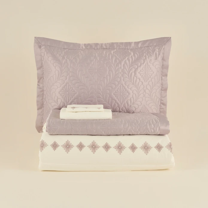 Karaca Home Glory Çift Kişilik %100 Pamuk 7 Parça Düet Set Pembe