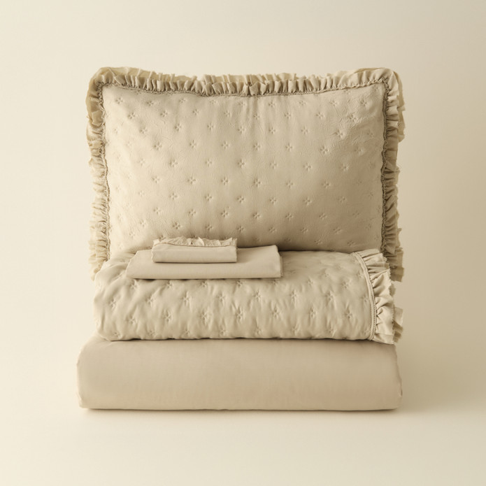 Karaca Home Ophelia Çift Kişilik Krush Düet Set Taş 