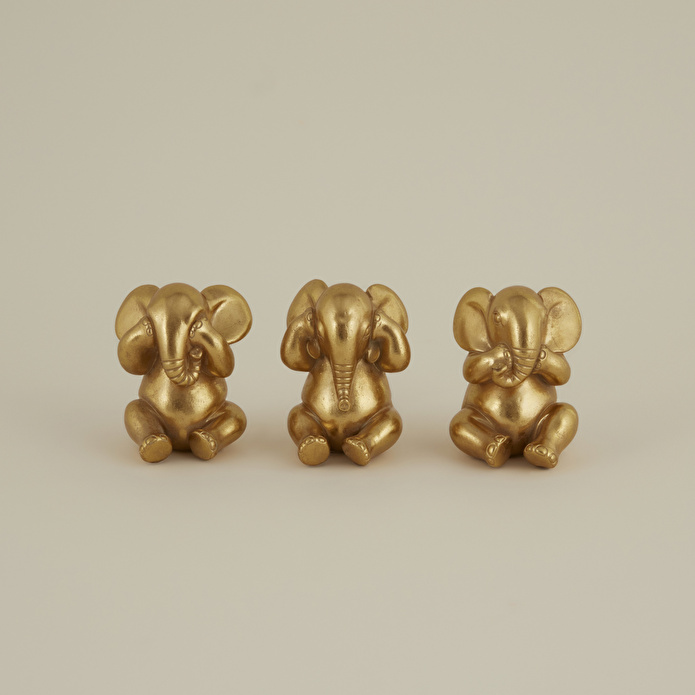 KARACA HOME ELEPHANT BİBLO GOLD 9X9X12CM