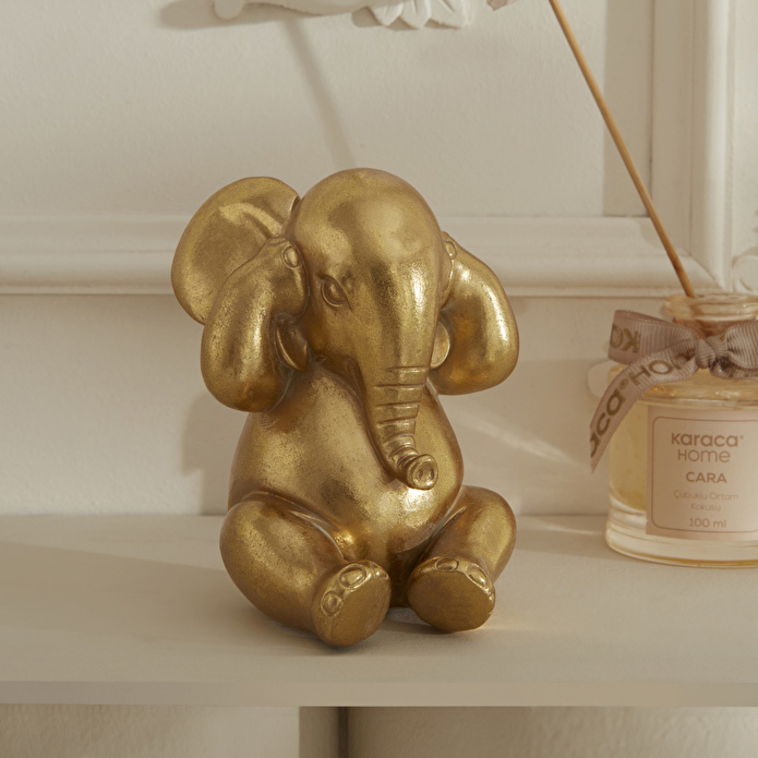 KARACA HOME ELEPHANT BİBLO GOLD 9X9X12CM