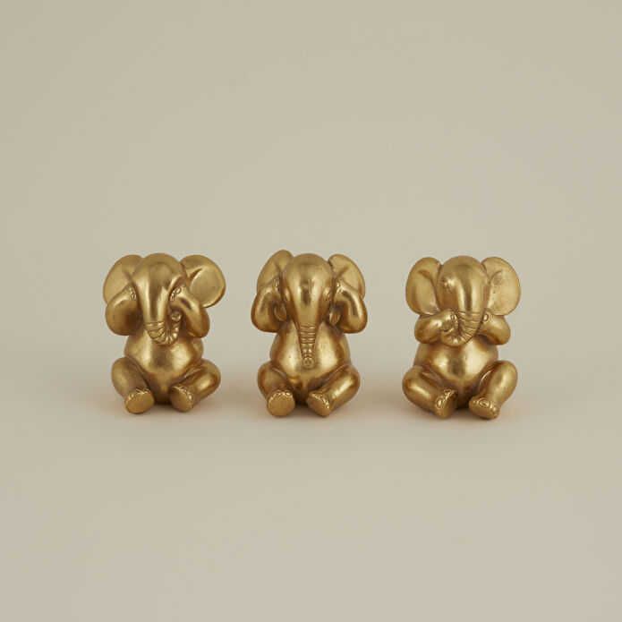 Karaca Home Elephant Biblo Gold 9x9x12 cm