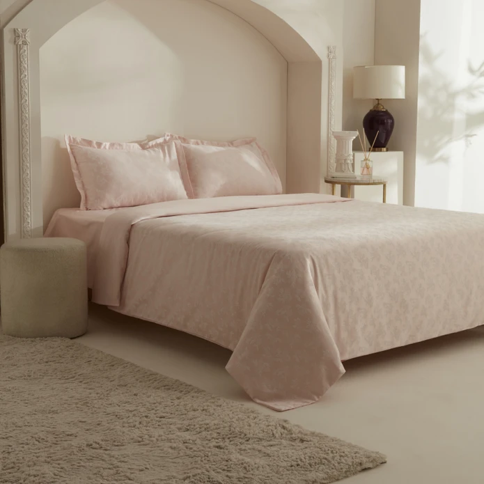Karaca Home White Collection Viole Çift Kişilik Nevresim Takımı Pudra 