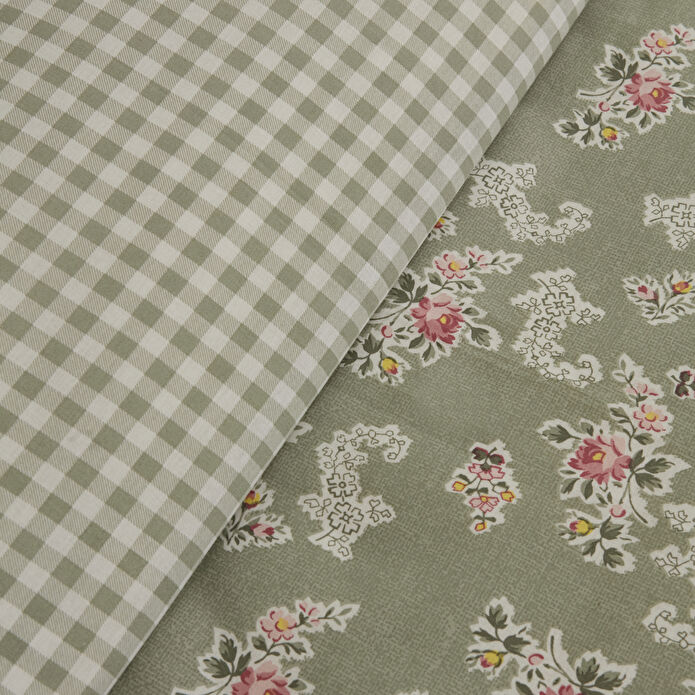 Karaca Home Carlo %100 Pamuk Çift Kişilik Nevresim Takımı Adaçayı