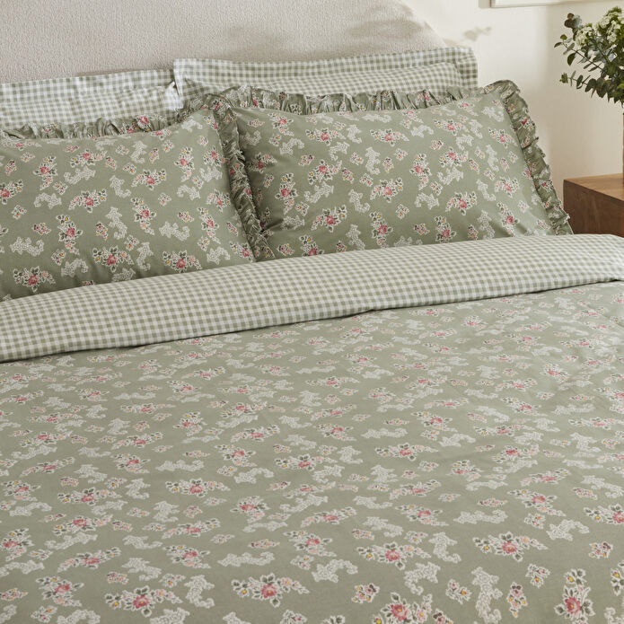 Karaca Home Carlo %100 Pamuk Tek Kişilik Nevresim Takımı Adaçayı